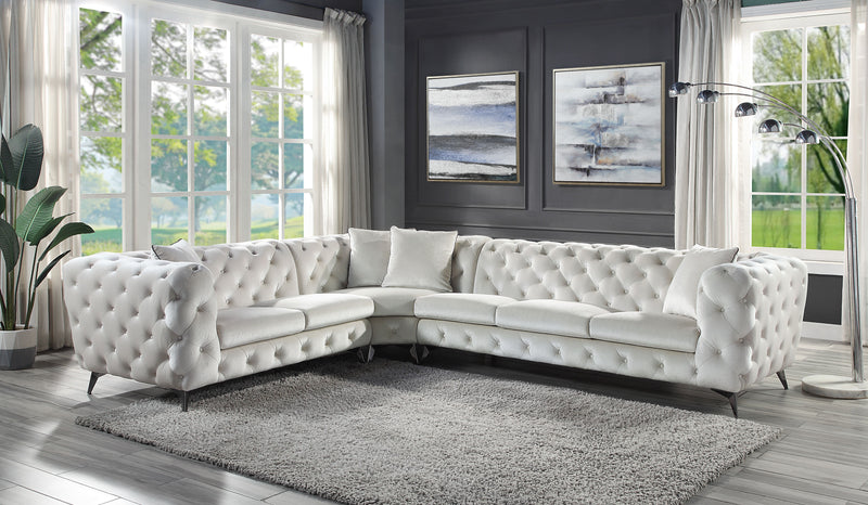 Atronia - Sectional Sofa With 4 Pillows - Beige