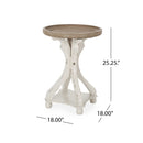 Rustic French Country Accent Table With Hourglass Firwood Base And Lipped Top