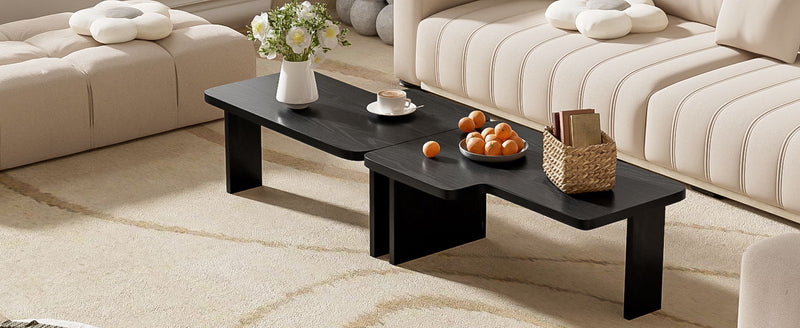 Modern Minimalist Coffee Table Set With Splicing Design