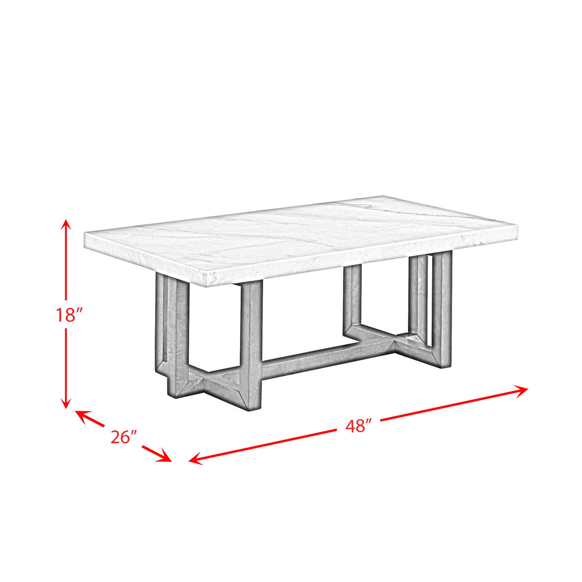 Morris Coffee Table in White by Elements International, view 7