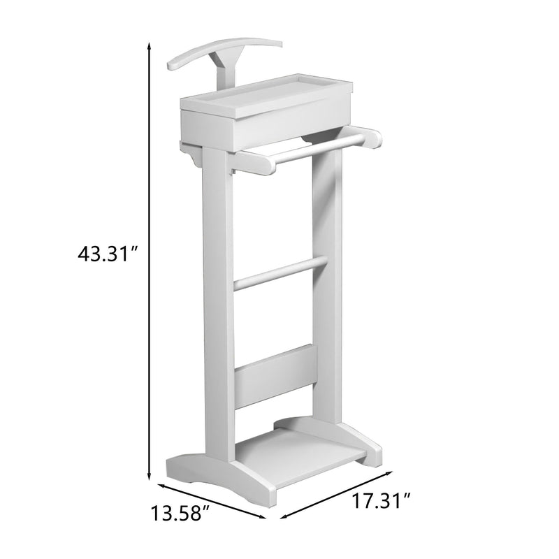 Portable Garment Rack, Clothes Valet Stand With Storage Organizer