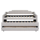 Upholstered Simple Design Daybed With Trundle And 3 Drawers