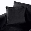 Modern Upholstered Chenille Loveseat And Armchair Set With Pillows