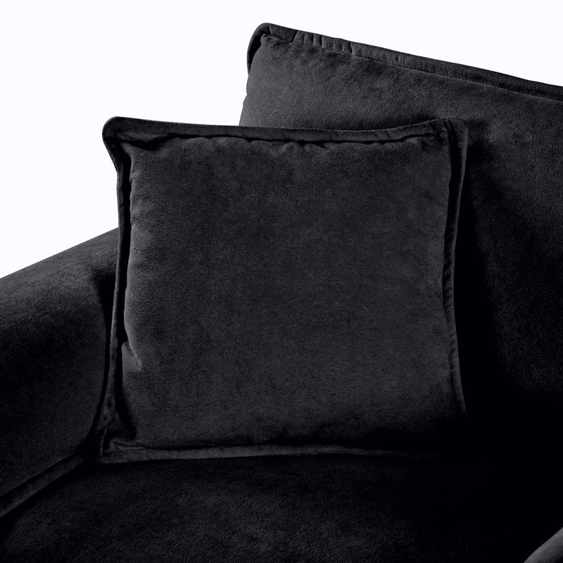 Modern Chenille Oversized Deep Seat Sectional Sofa With Pillows