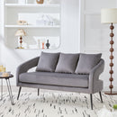 Open Back Loveseat Settee With 3 Pillows