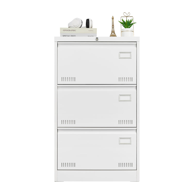 Filing Cabinet Lateral File Cabinet 3 Drawer, Locking Metal File Cabinets Three Drawer, Office Filing Cabinet With Lock Drawers For Home Office