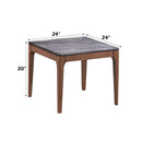 Bevis - End Table - Engineered Stone Top & Walnut
