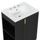 Classic Retro Bathroom Vanity With Sink, Door Shelf, Side Open Storage Frame