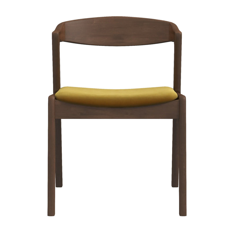 Dakota - Velvet Dining Chair (Set of 2) - Brown / Yellow