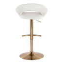 Posh - Contemporary / Glam Adjustable Barstool With Swivel With Rounded T Footrest (Set of 2)