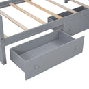 Loft Platform Bed With 7 Drawers And Full Guardrails, Modern L Shaped Space Savin