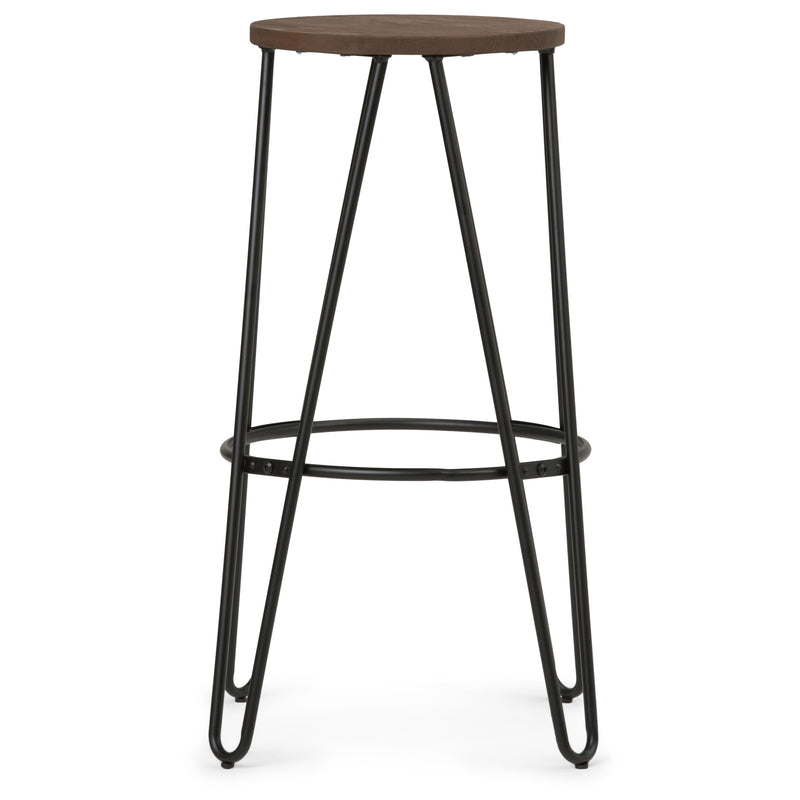 Simeon - Multifunctional Metal Stool With Wood Seat