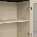 Elegant 4 Door Cabinet With Tempered Glass Doors