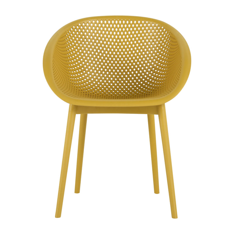 2 Piece Durable Single Chair With Mesh Hollow Out Design