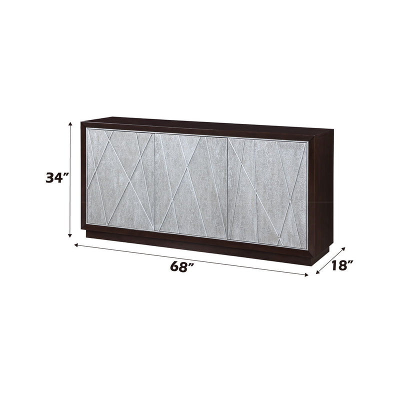 Geranio - Console Cabinet - Metallic Silver & Walnut