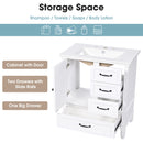 30" Bathroom Vanity With Sink, 3 Drawers, Adjustable Feet