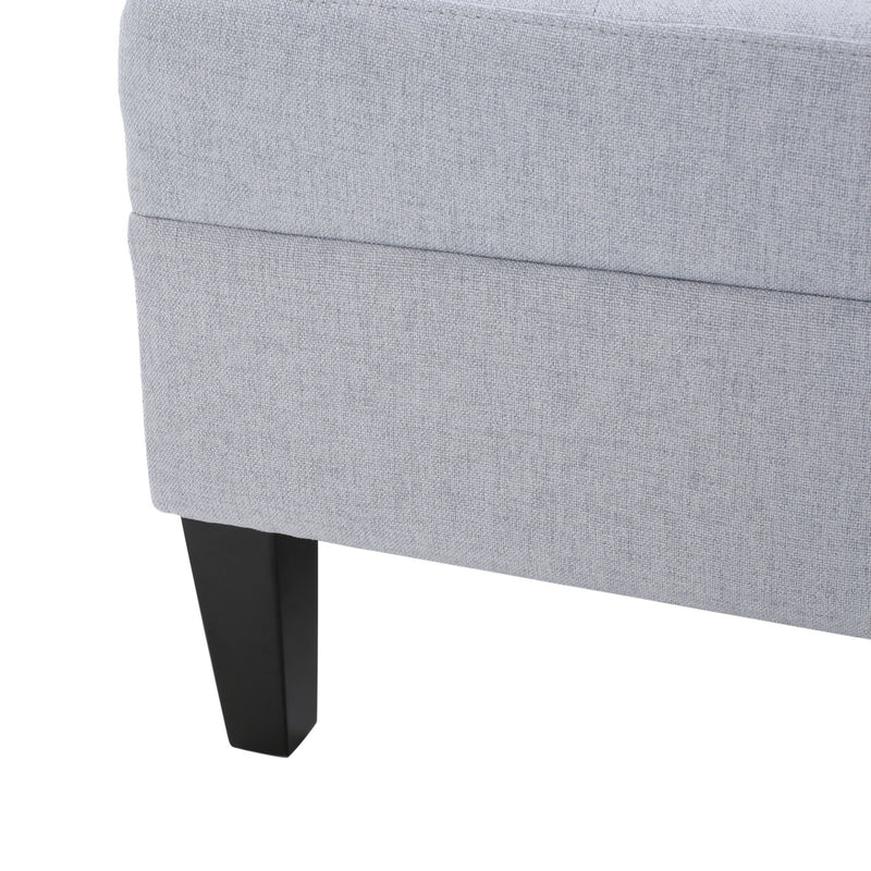 Contemporary Ottoman Footstool With Tufted Upholstery - Light Gray