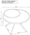 Briggs - Round Marble Printed Glass Top Coffee Table