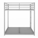 Full over Full Metal Bunk Bed, Low Bunk Bed with Ladder, Silver(Old SKU:MF197034AAN)