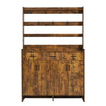 Minimalist 4 Door Shoe Cabinet With Coat Rack, 3 Drawers, 8 Shelves, Metal Hooks And Handles