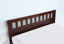 Full Size Bed, Wood Platform Bed Frame with Headboard For Kids, Slatted, Dark Walnut