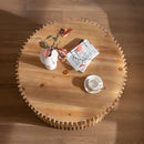 Cylindrical Coffee Table With Vertical Texture Relief