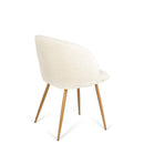 Adjust Legs Upholstered Teddy Faux Fur Dining Armrest Chair (Set of 2)