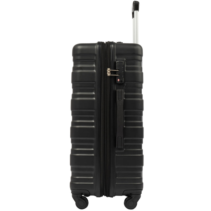 Hardshell Luggage Sets 3 Pieces Spinner Suitcase With Tsa Lock Lightweight 20" 24" 28" - Black