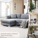 Modern Cloud Sectional Sofa L Shaped Luxury Couch Set With 2 Free Pillows 4 Seat With Oversized Chaise