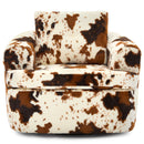 Modern Swivel Barrel Chair With Dual-Layer Cushion