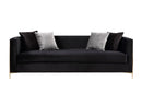 Fergal - Sofa With 4 Pillows - Black Velvet & Gold