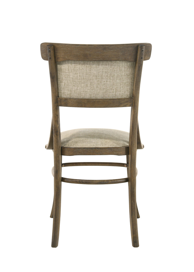 Bistro - Wide Contemporary Fabric Dining Chair With Cushion (Set of 2) - Vintage Walnut