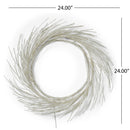 Paper Wreath With LED - White