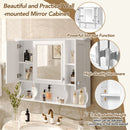 Wall Mounted Bathroom Medicine Wall Cabinet With Mirror & Open Shelves