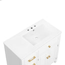 Modern Bathroom Vanity With Ceramic Sink, Freestanding, One Tip Out Drawer, 3 Side Drawers, Adjustable Shelf