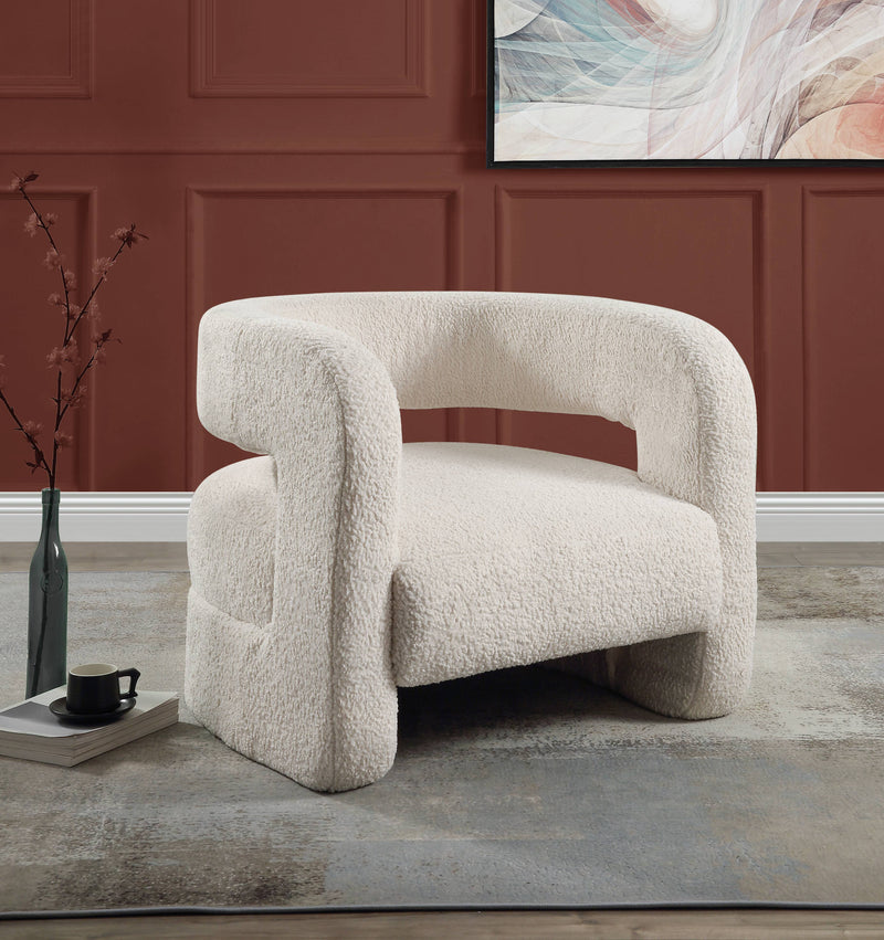 Yitua - Teddy Sherpa Accent Chair - White