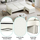 Convertible Futon Sofa Bed With Adjustable Backrest, Reversible Chaise Lounge And 2 Removable Armrest Pillows