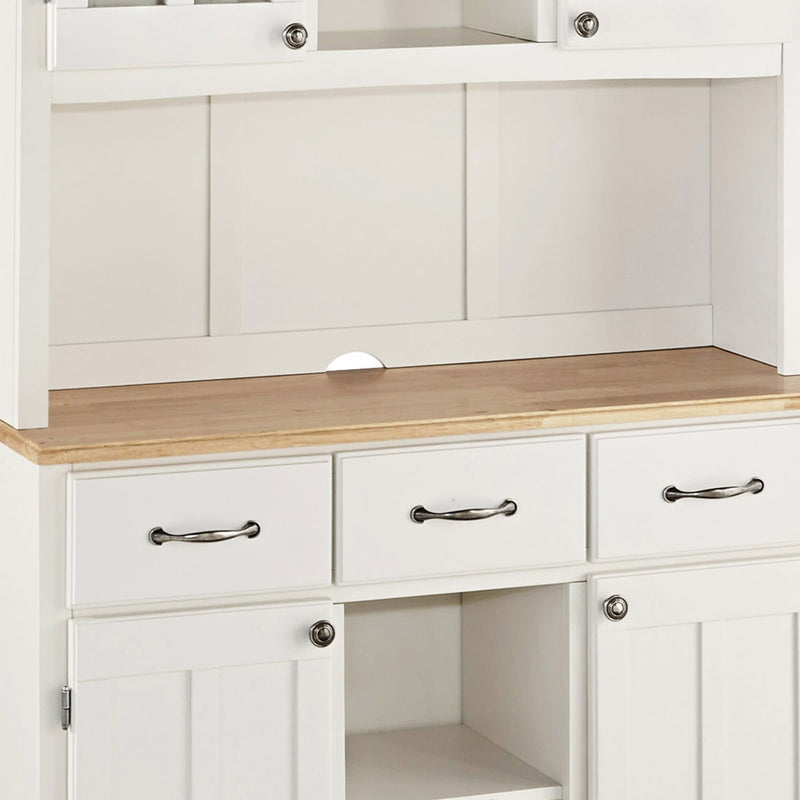 Hampton - Buffet With Hutch - Natural Wood Top