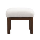 Modern Accent Chair With Ottoman, Mid Century Lounge Chair With Footrest, Comfy Fabric Armchair Upholstered Set With Solid Wood Frame For Living Room - White