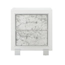 Skye - Marble Nightstand - White