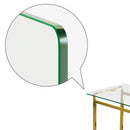 Modern Minimalist Rectangular Dining Table With Tempered Glass Top