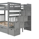 Bunk Bed With Shelves And 6 Storage Drawers
