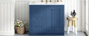 Bathroom Vanity With Ceramic Sink, Bathroom Storage Cabinet With 2 Drawers & Shelf, Freestanding Bathroom Cabinet - Blue