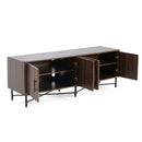 4 Door TV Cabinet, 2 Storage Spaces, Adjustable Shelves