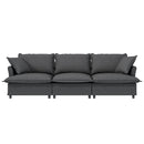 3 Seat Sofa Module For Modular Sectional Wide Seat Cloud Couch With Throw Pillows Upholstered