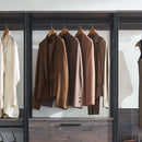 Monica - Wood Walk In Closet System With Powder Coated Metal Frame And Melamine - Rustic