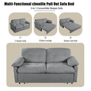 Modern Convertible Sleeper Sofa Bed With Pull-Out Queen Design, Side Storage & Thick Cushions