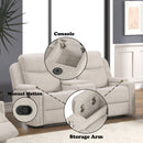 Galya - 3 Piece Living Room Set Sofa Loveseat Chair - Light Gray