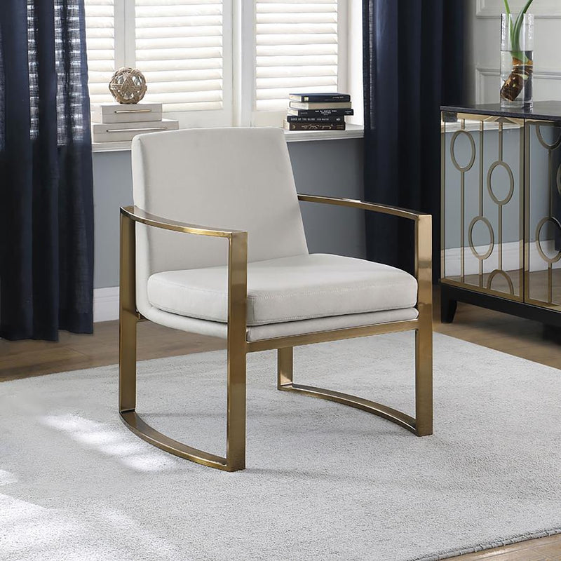 Cory - Upholstered Arched Arm Accent Chair - Cream - Atlantic Fine Furniture Inc