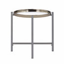 Edith - Round End Table - Dark Nickel